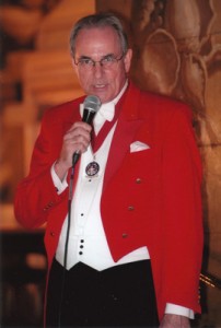 Richard Birtchnell wearing the Toastmasters' uniform