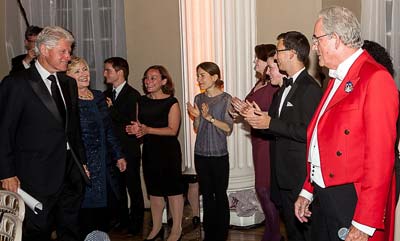London Toastmaster Richard Birtchnell leads the Clintons at the Chatham House Prize